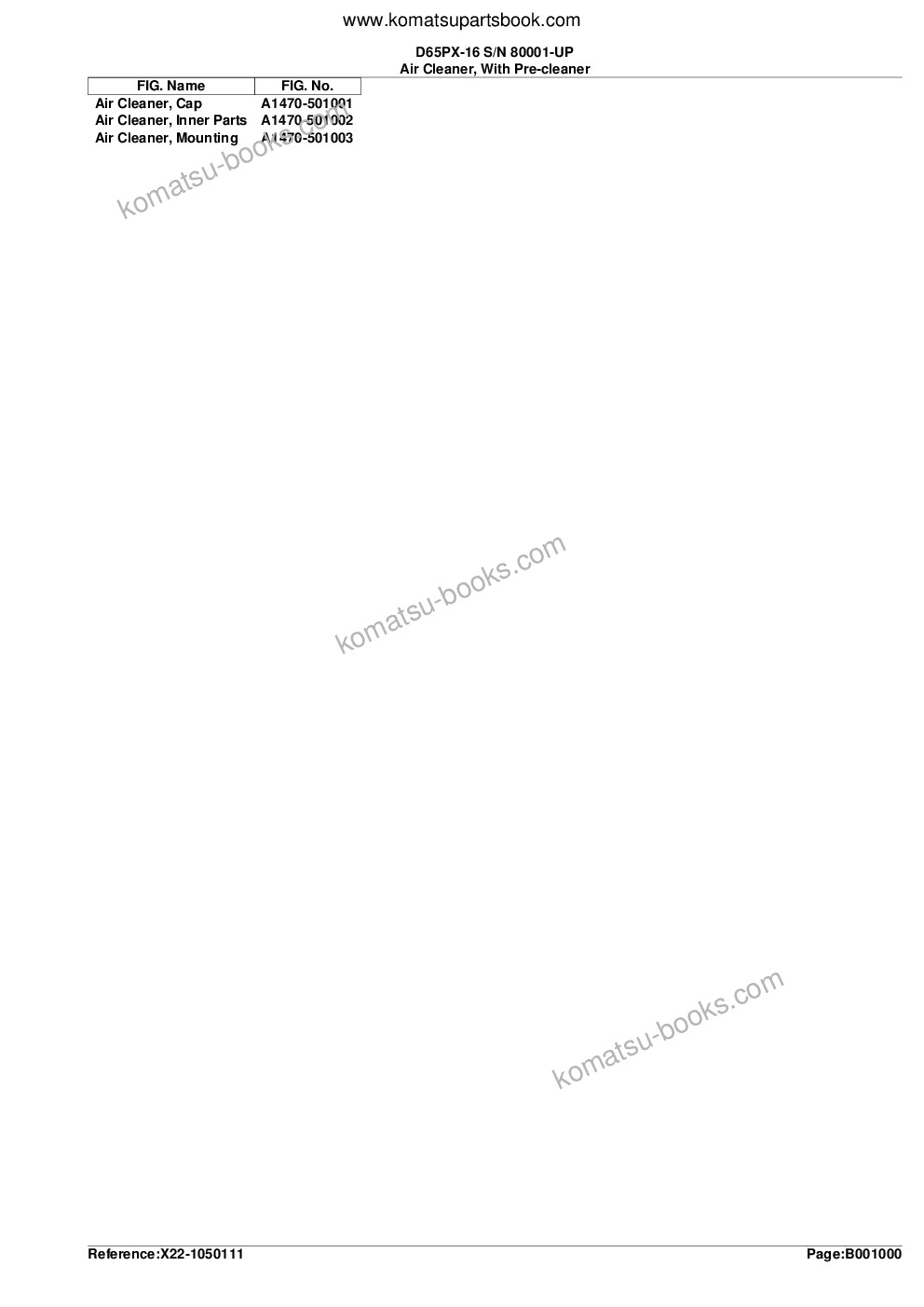 Komatsu d65px-16 s/n 80001-up Parts catalog cover Page 3 Komatsu d65px-16 s/n 80001-up Parts catalog cover Page 3