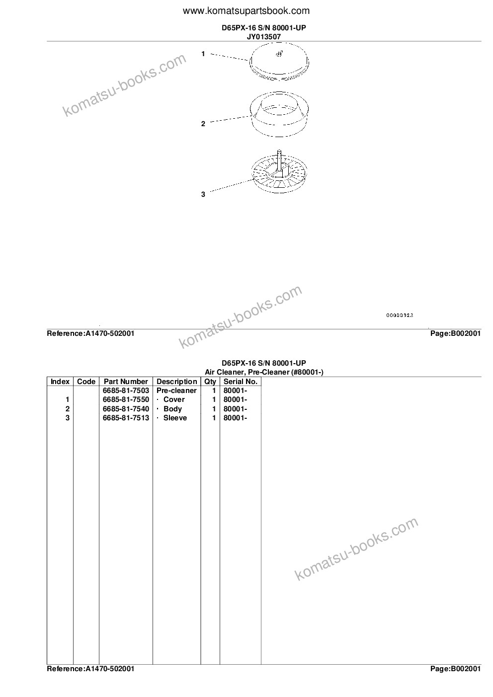 Komatsu d65px-16 s/n 80001-up Parts catalog cover Page 8 Komatsu d65px-16 s/n 80001-up Parts catalog cover Page 8