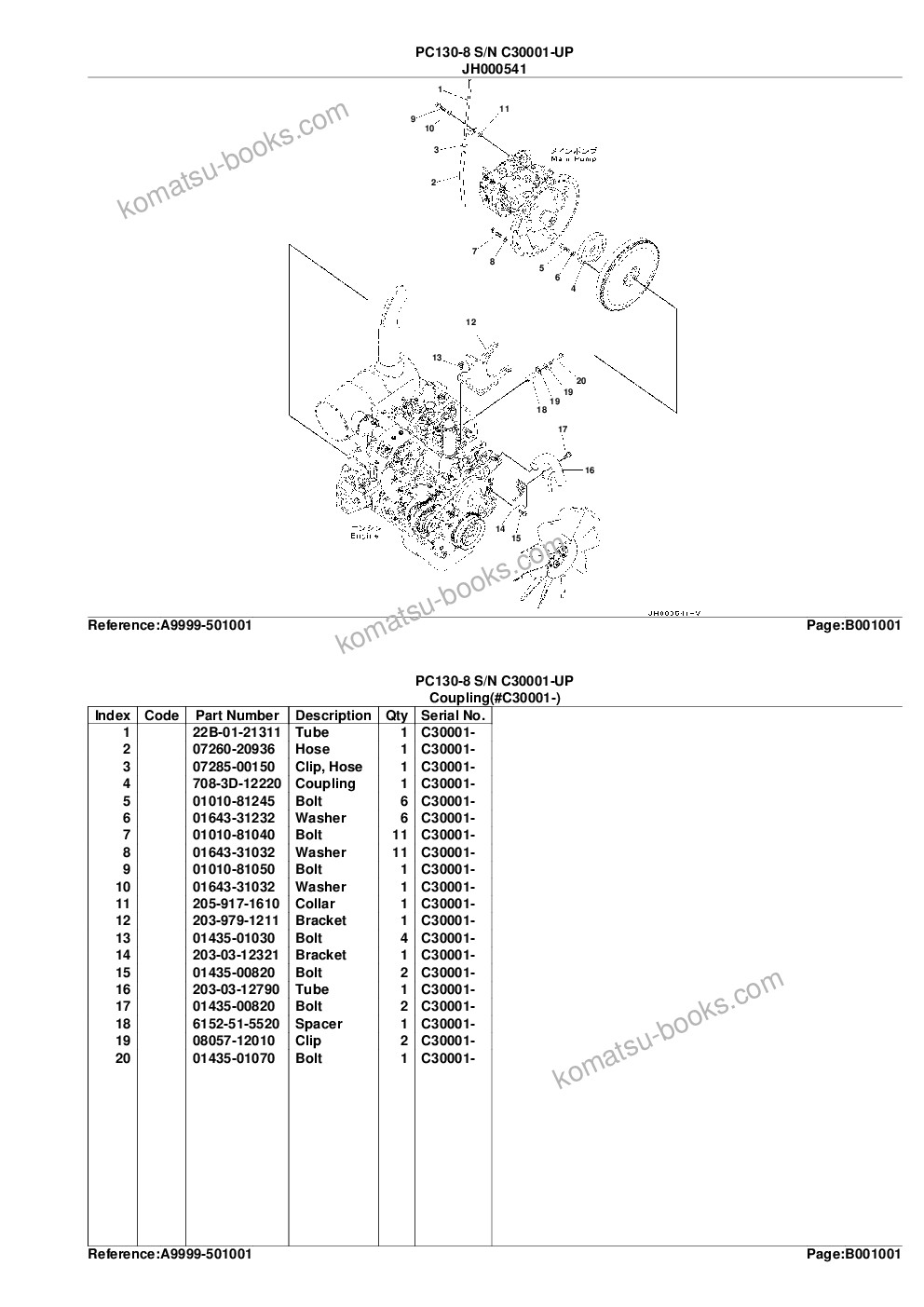 Komatsu PC130-8 S/N C30001-UP Parts catalog cover Page 4