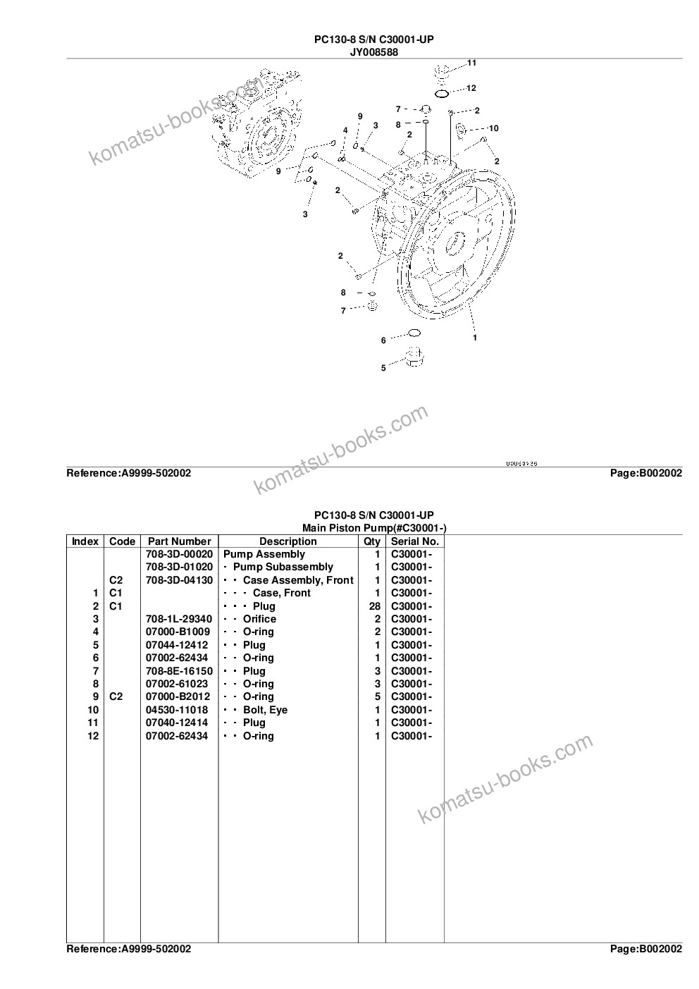 Komatsu PC130-8 S/N C30001-UP Parts catalog cover Page 7