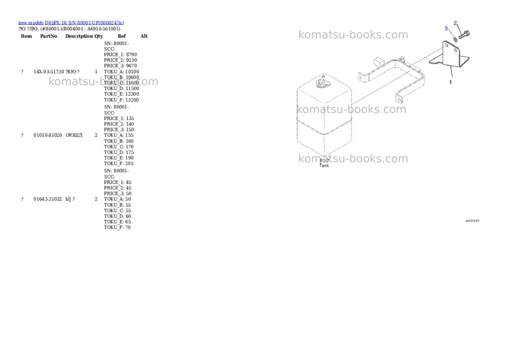 Komatsu D65PX-16 S/N 80001-UP Parts catalog cover Page 9 Komatsu D65PX-16 S/N 80001-UP Parts catalog cover Page 9