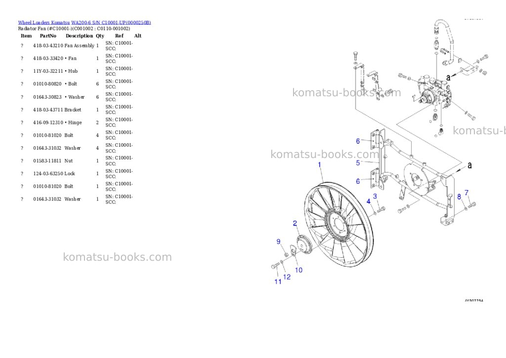Komatsu wa200-6 s/n c10001-up Parts catalog cover Page 10