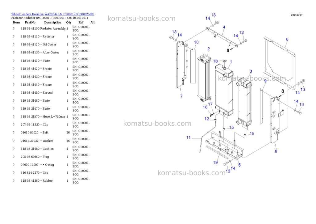 Komatsu wa200-6 s/n c10001-up Parts catalog cover Page 9
