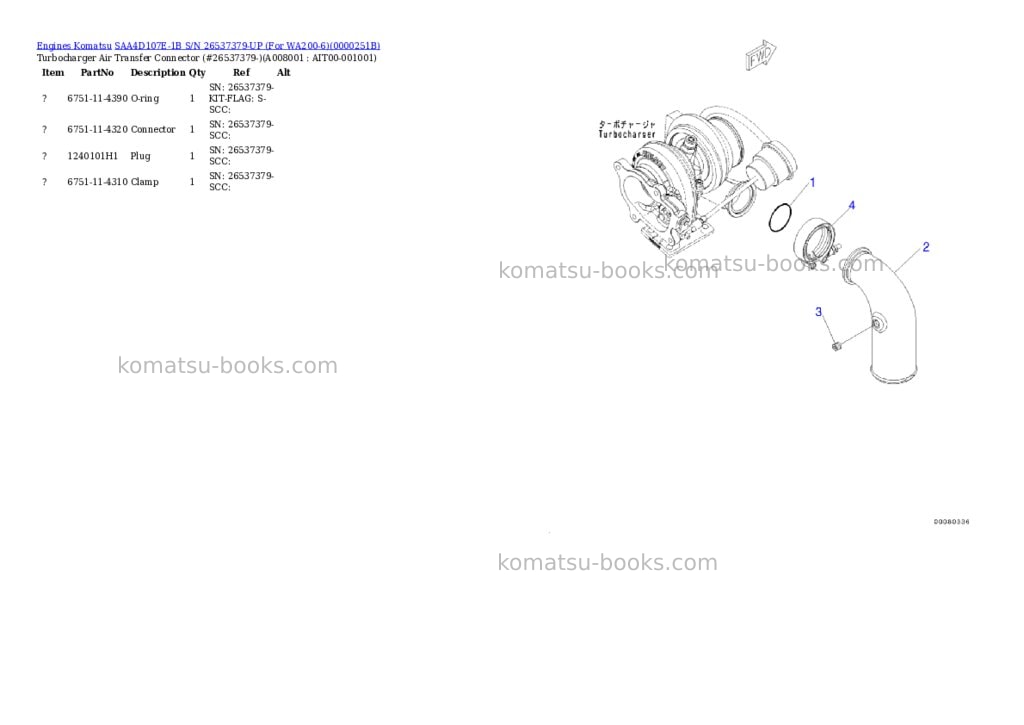 Komatsu saa4d107e-1b s/n 26537379-up for wa200-6 Parts catalog cover Page 7