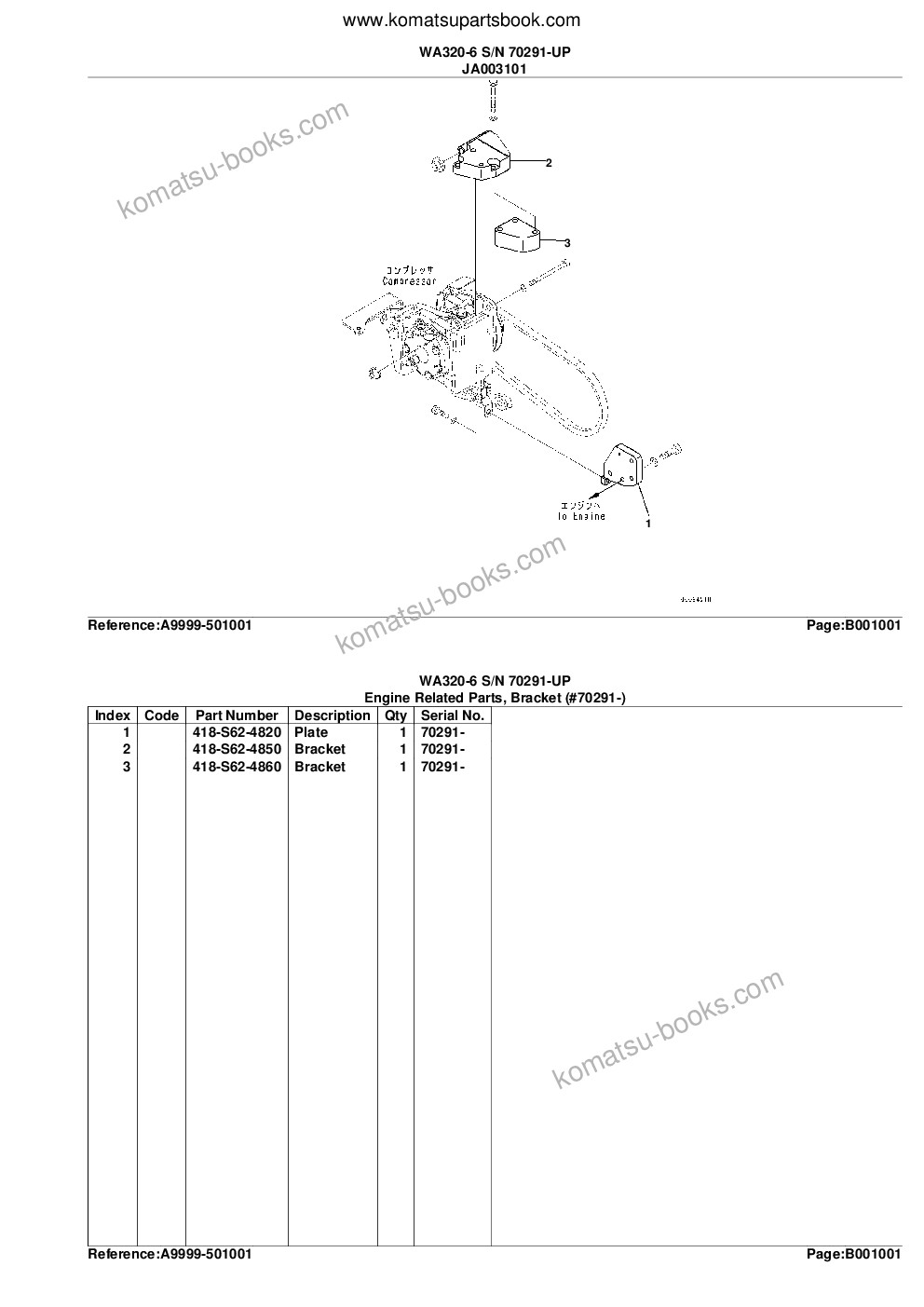 Komatsu wa320-6 s/n a35001-up Parts catalog cover Page 4 Komatsu wa320-6 s/n a35001-up Parts catalog cover Page 4