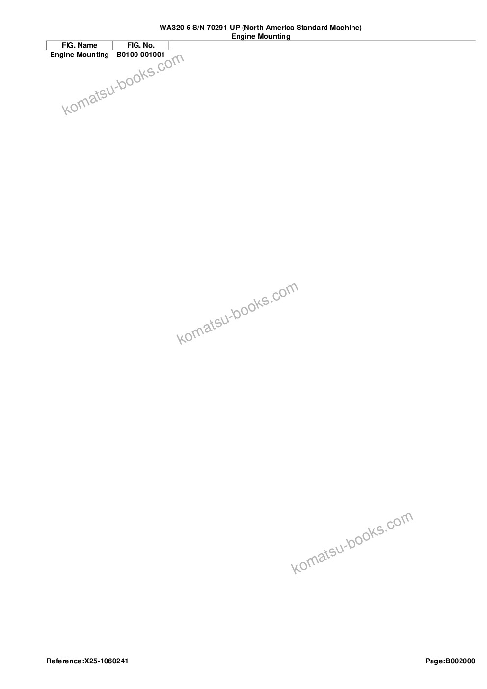 Komatsu WA320-6 S/N 70291-UP (North America Standard Machine) Parts catalog cover Page 6 Komatsu WA320-6 S/N 70291-UP (North America Standard Machine) Parts catalog cover Page 6