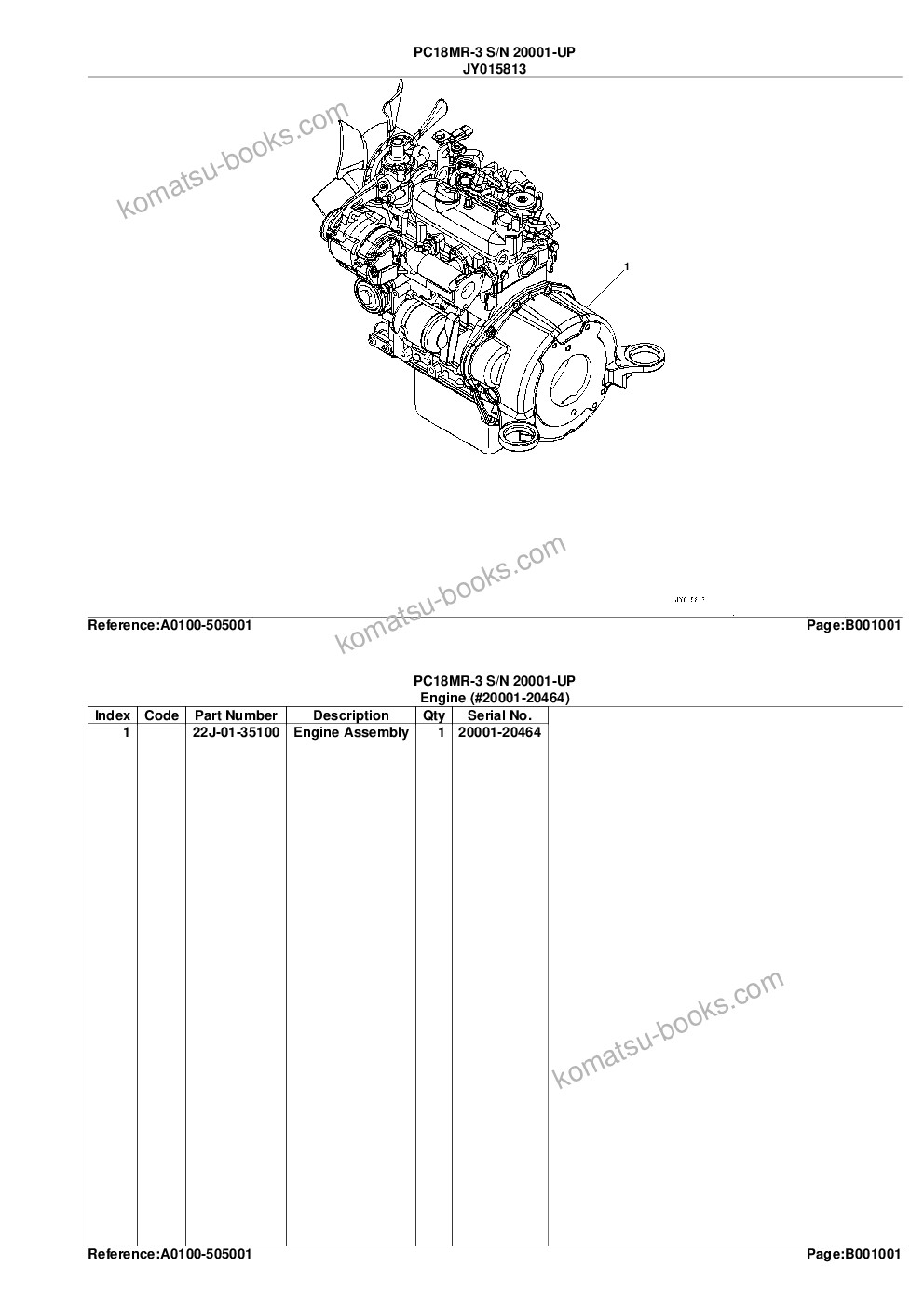 Komatsu PC18MR-3 S/N 20001-UP Parts catalog cover Page 4 Komatsu PC18MR-3 S/N 20001-UP Parts catalog cover Page 4