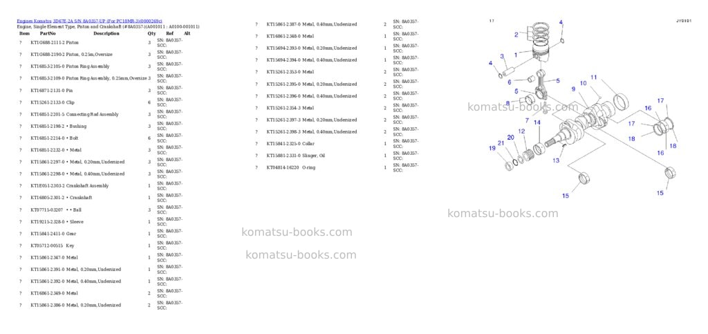 Komatsu 3d67e-2a s/n 8a0357-up for pc18mr-3 Parts catalog cover Page 10