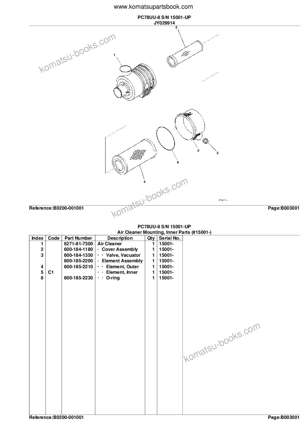 Komatsu pc78uu-8 s/n 15001-up Catálogo de piezas cover Page 9