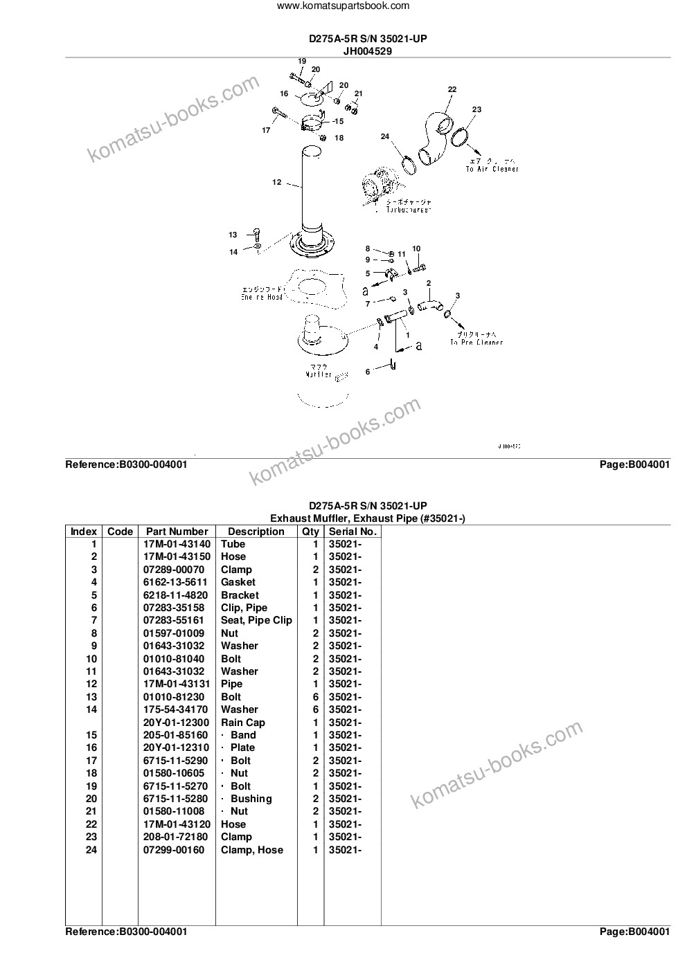 Komatsu d275a-5r s/n 35021-up Parts catalog cover Page 10