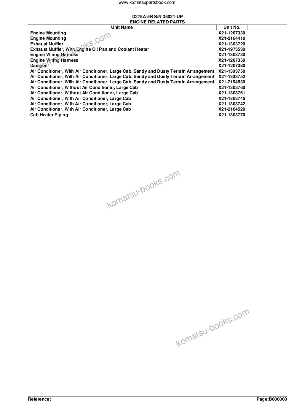 Komatsu d275a-5r s/n 35021-up Parts catalog cover Page 2