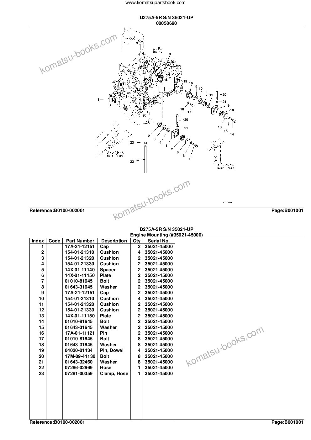 Komatsu d275a-5r s/n 35021-up Parts catalog cover Page 4