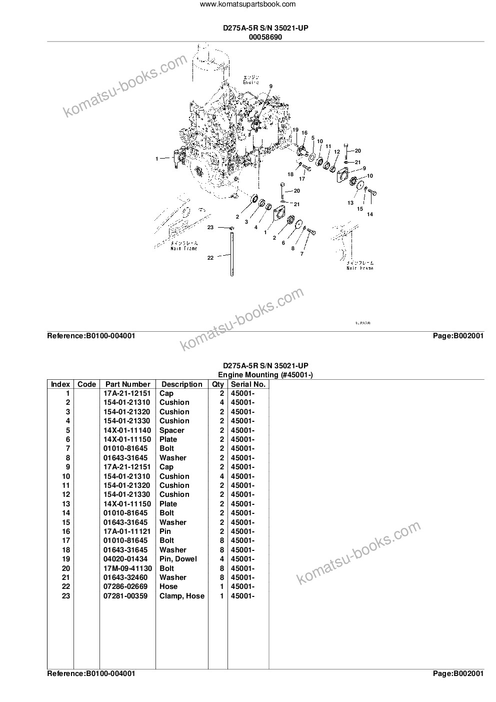Komatsu d275a-5r s/n 35021-up Parts catalog cover Page 6