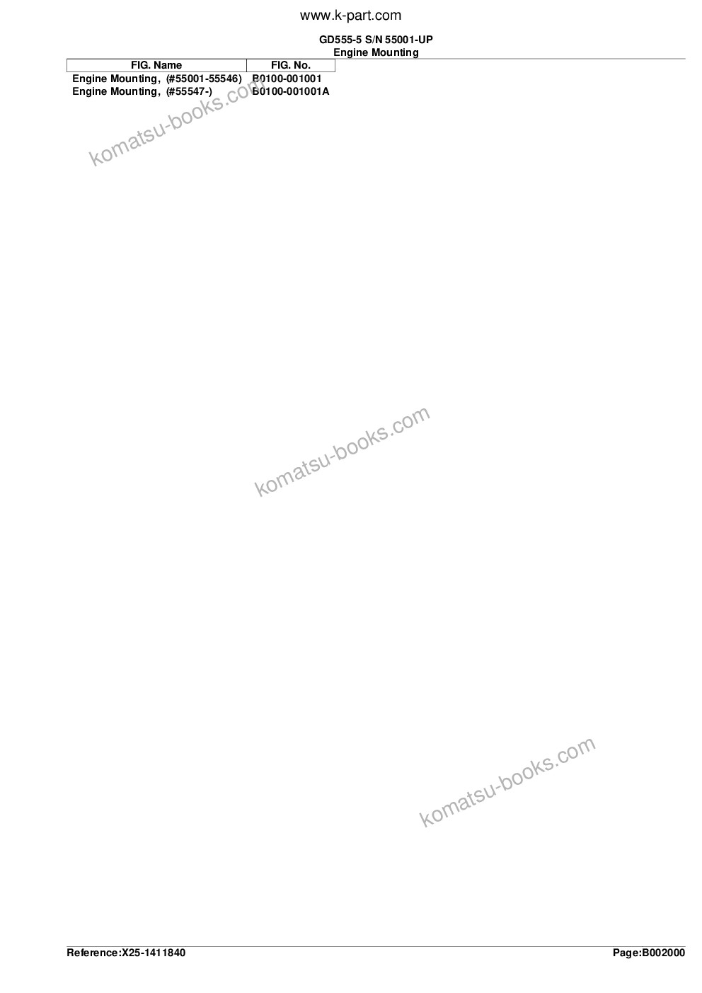 Komatsu gd555-5 s/n 55001-up Parts catalog cover Page 5