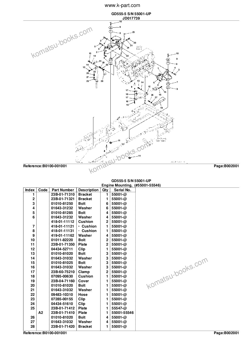 Komatsu gd555-5 s/n 55001-up Parts catalog cover Page 6