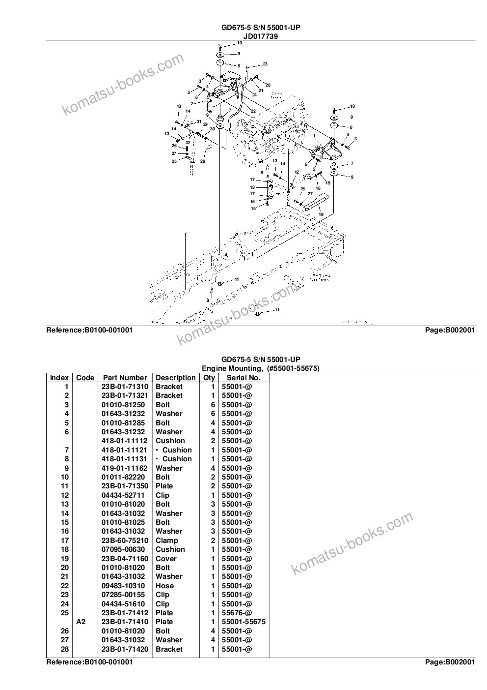 Komatsu gd675-5 s/n 55001-up Parts catalog cover Page 6