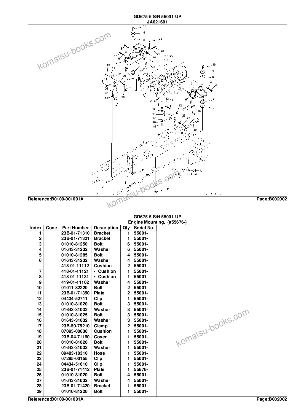 Komatsu gd675-5 s/n 55001-up Parts catalog cover Page 8