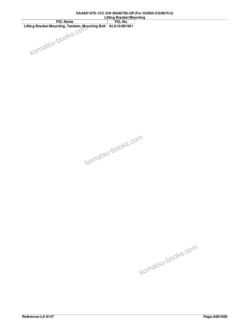 Komatsu saa6d107e-1cc s/n 26540705-up for gd655-5/gd675-5 Parts catalog cover Page 3 Komatsu saa6d107e-1cc s/n 26540705-up for gd655-5/gd675-5 Parts catalog cover Page 3