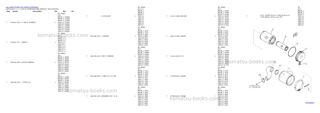 Komatsu WA380-6 S/N 65949-UP Parts catalog cover Page 4 Komatsu WA380-6 S/N 65949-UP Parts catalog cover Page 4