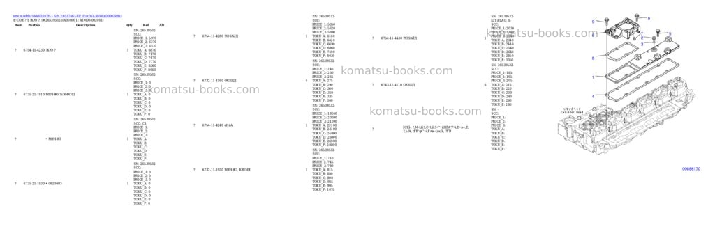 Komatsu SAA6D107E-1 S/N 26537463-UP (For WA380-6) Parts catalog cover Page 9
