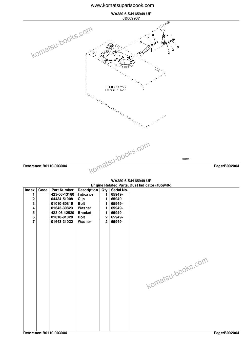 Komatsu wa380-6 s/n 65949-up eu standard machine Catalogue de pièces couverture Page 10
