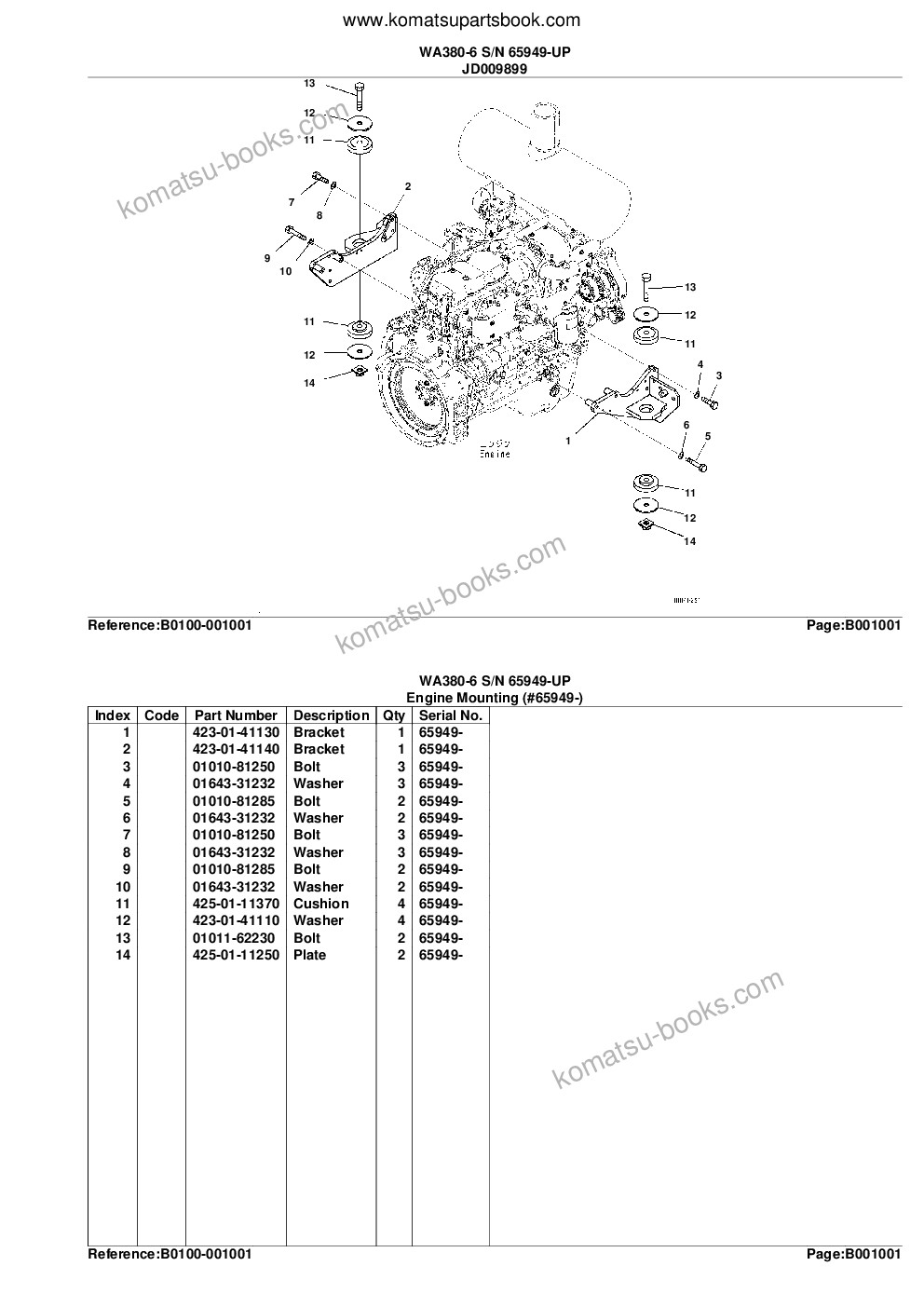 Komatsu wa380-6 s/n 65949-up eu standard machine Catalogue de pièces couverture Page 4