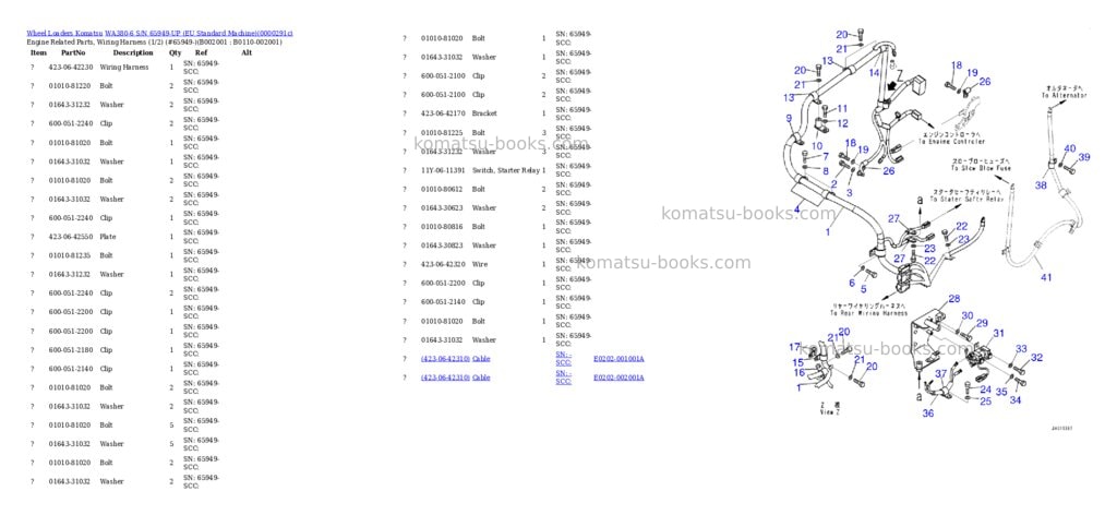 Komatsu WA380-6 S/N 65949-UP (EU Standard Machine) Parts catalog cover