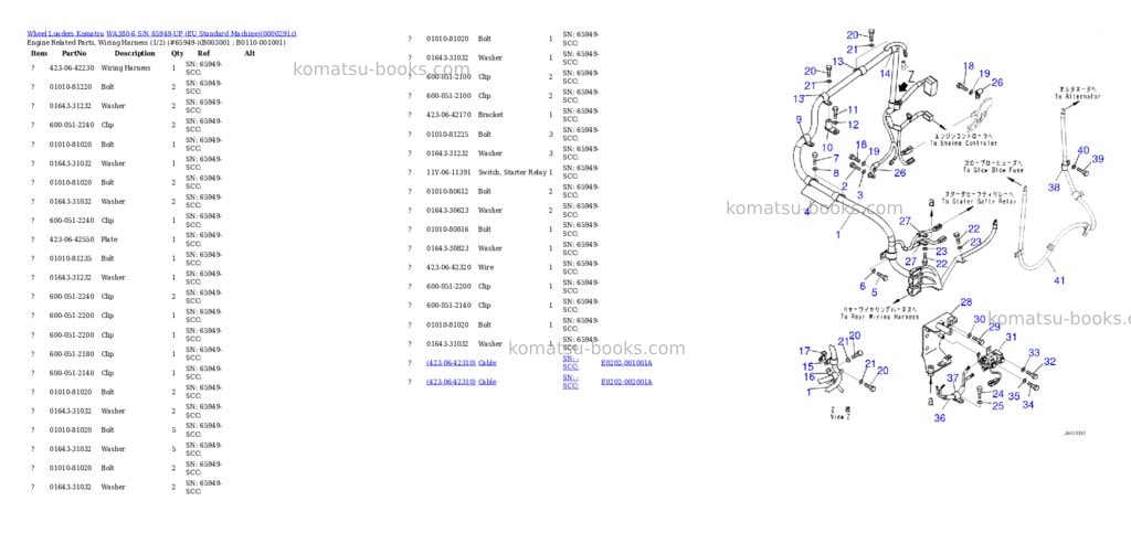 Komatsu WA380-6 S/N 65949-UP (EU Standard Machine) Parts catalog cover Page 7