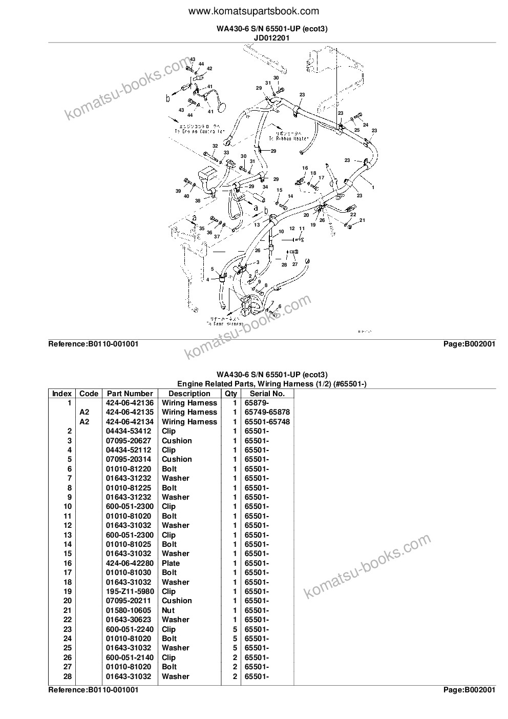 Komatsu wa430-6 s/n 65501-up ecot3 Parts catalog cover Page 6