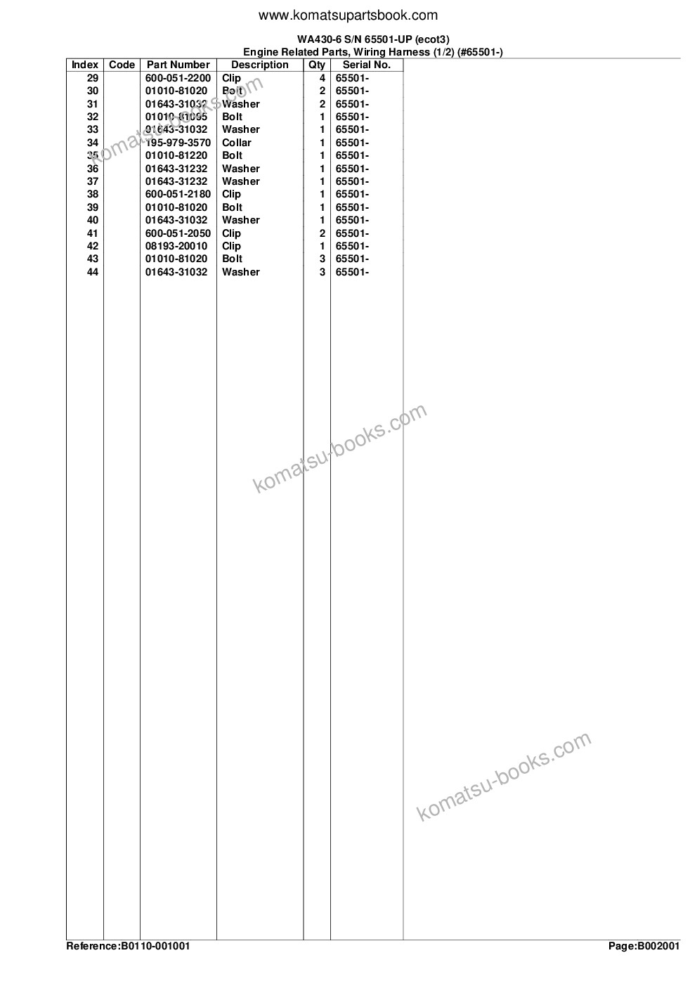 Komatsu wa430-6 s/n 65501-up ecot3 Parts catalog cover Page 7