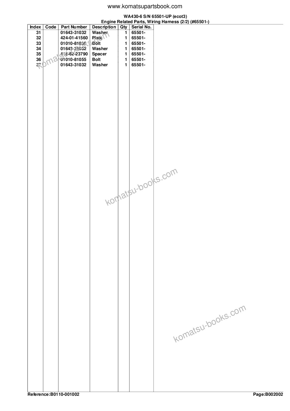 Komatsu wa430-6 s/n 65501-up ecot3 Parts catalog cover Page 9
