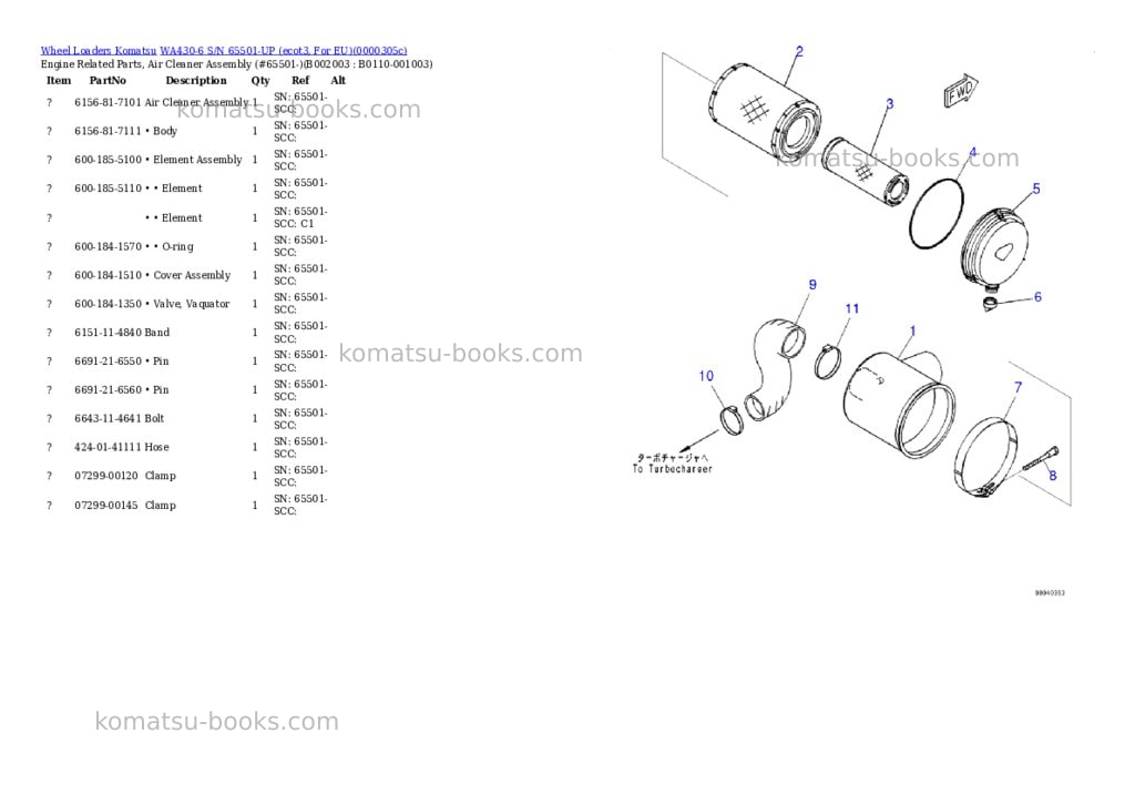Komatsu wa430-6 s/n 65501-up ecot3, for eu Parts catalog cover Page 3