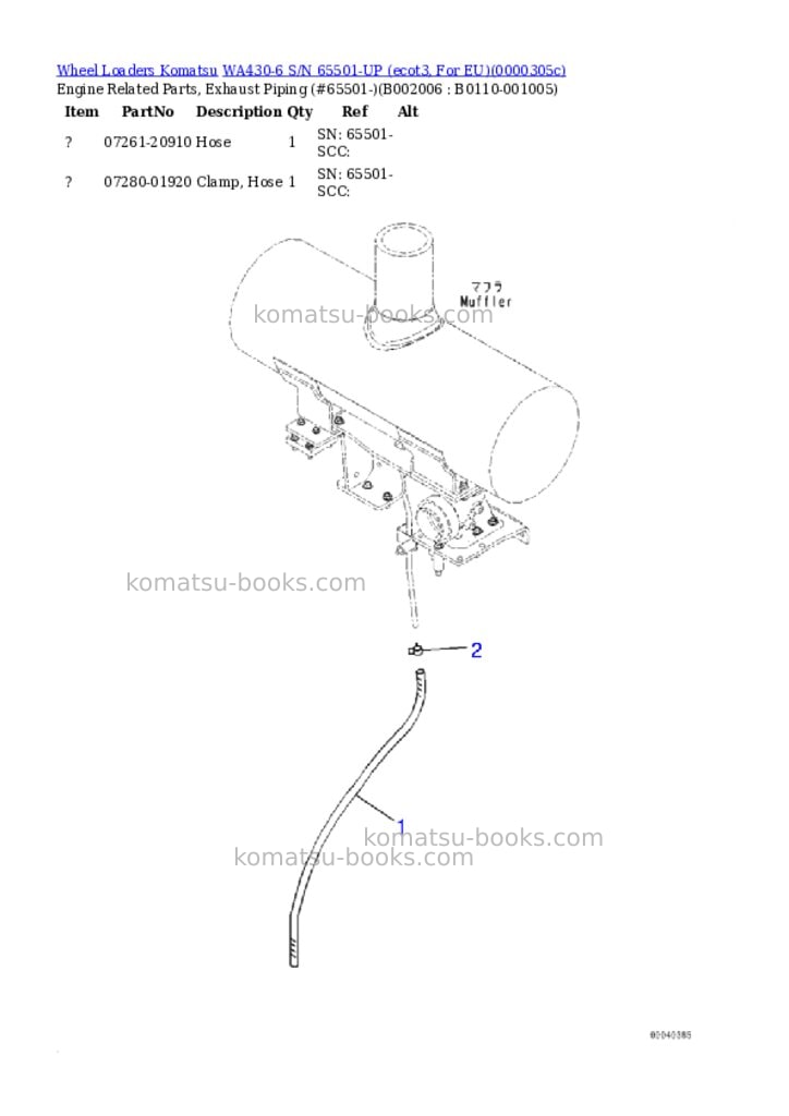 Komatsu wa430-6 s/n 65501-up ecot3, for eu Parts catalog cover Page 6