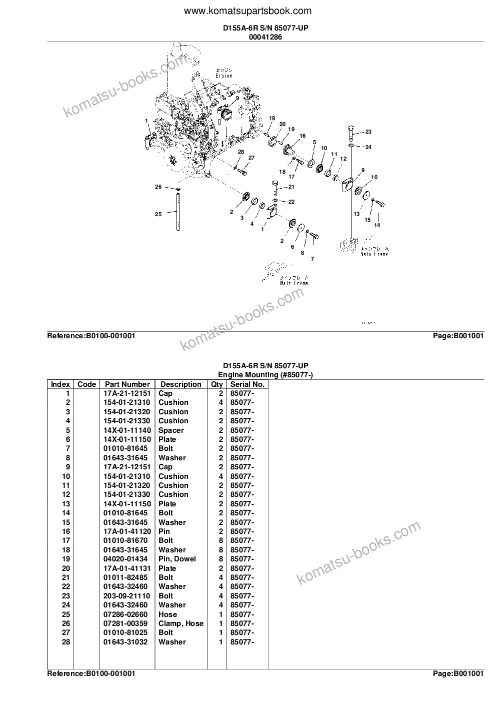 Komatsu d155a-6r s/n 85077-up Parts catalog cover Page 4