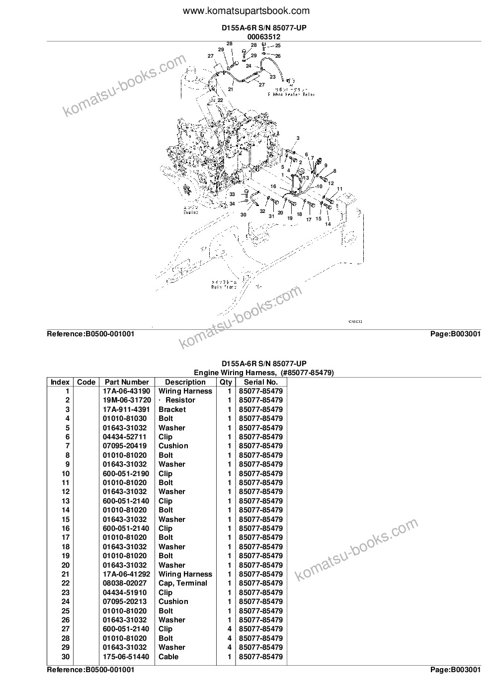Komatsu d155a-6r s/n 85077-up Parts catalog cover Page 8