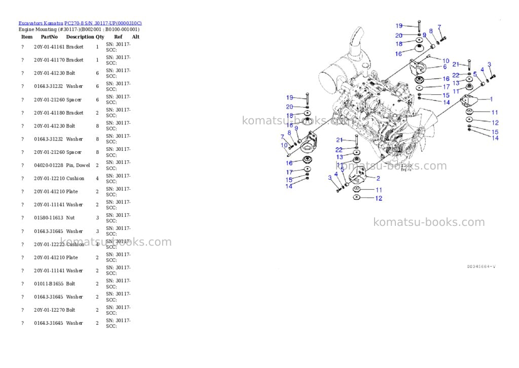 Komatsu pc270-8 s/n 30117-up Parts catalog cover Page 2 Komatsu pc270-8 s/n 30117-up Parts catalog cover Page 2