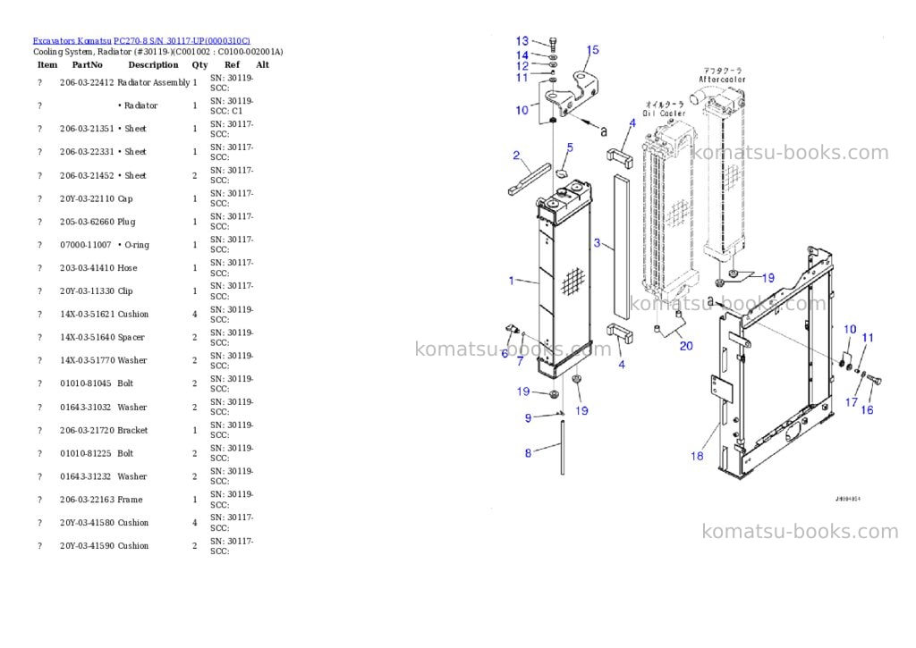 Komatsu pc270-8 s/n 30117-up Parts catalog cover Page 8 Komatsu pc270-8 s/n 30117-up Parts catalog cover Page 8