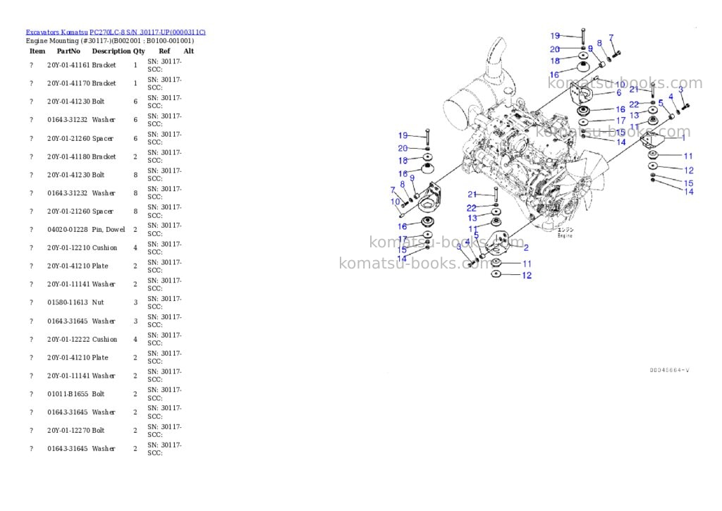 Komatsu pc270lc-8 s/n 30117-up Parts catalog cover Page 2 Komatsu pc270lc-8 s/n 30117-up Parts catalog cover Page 2