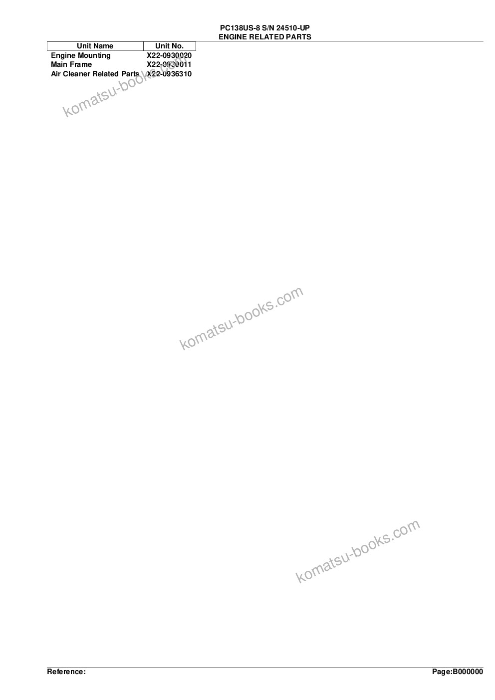 Komatsu pc138us-8 s/n 24510-up Parts catalog cover Page 2