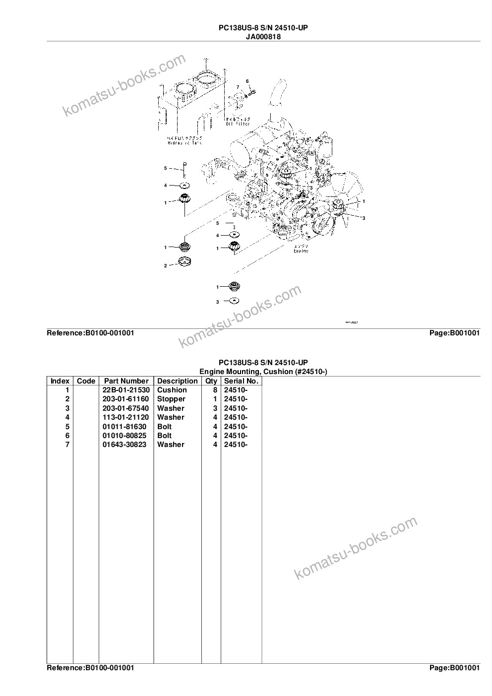 Komatsu pc138us-8 s/n 24510-up Parts catalog cover Page 4