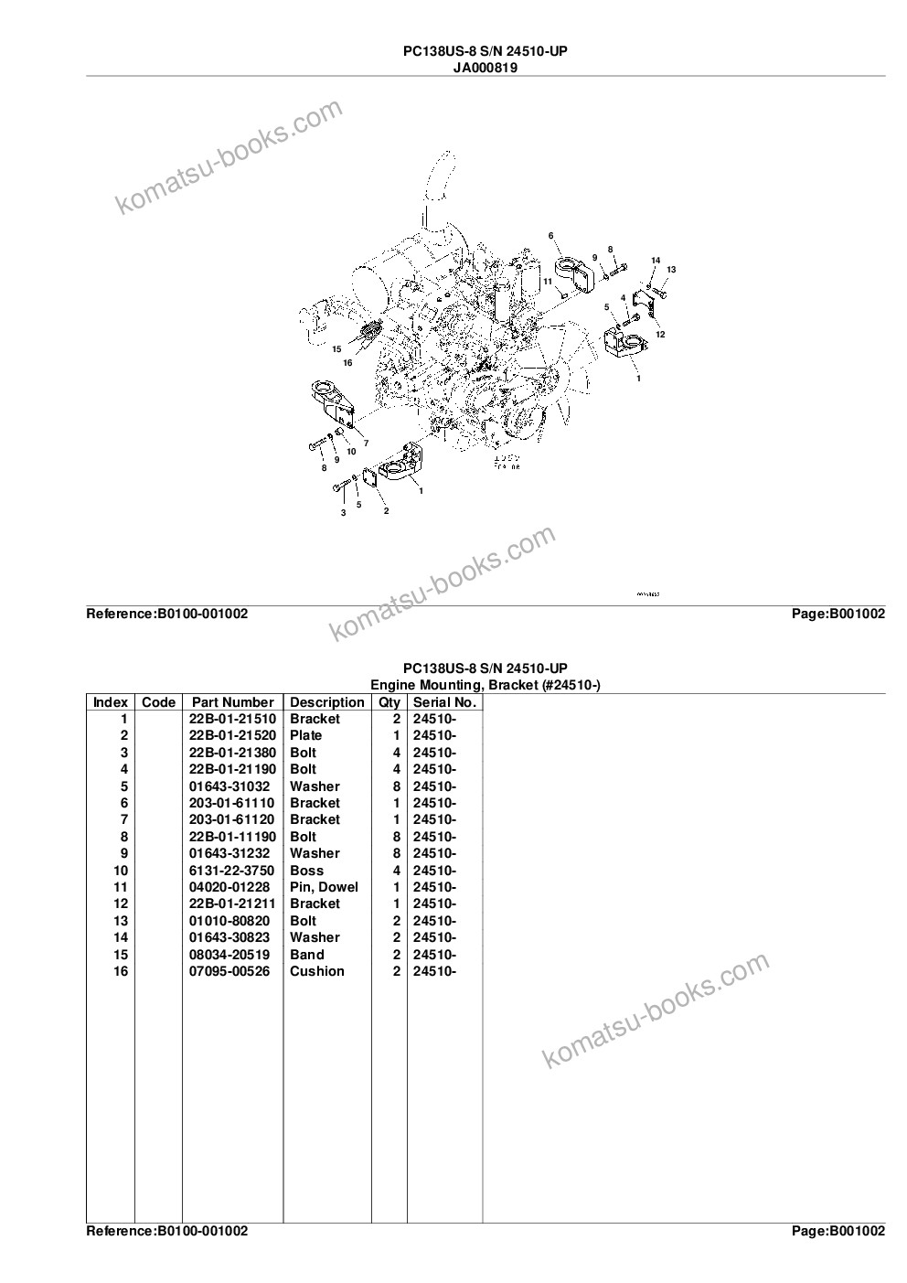 Komatsu pc138us-8 s/n 24510-up Parts catalog cover Page 5