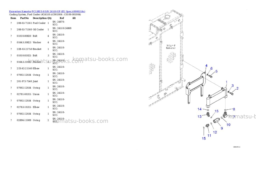 Komatsu PC138US-8 S/N 24510-UP (EU Spec.) Parts catalog cover Page 7