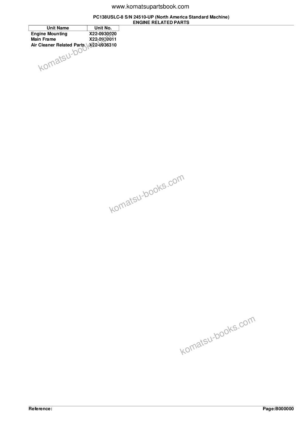 Komatsu pc138uslc-8 s/n 24510-up north america standard machine Parts catalog cover Page 2