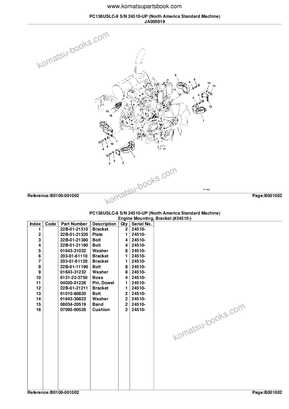 Komatsu pc138uslc-8 s/n 24510-up north america standard machine Parts catalog cover Page 5