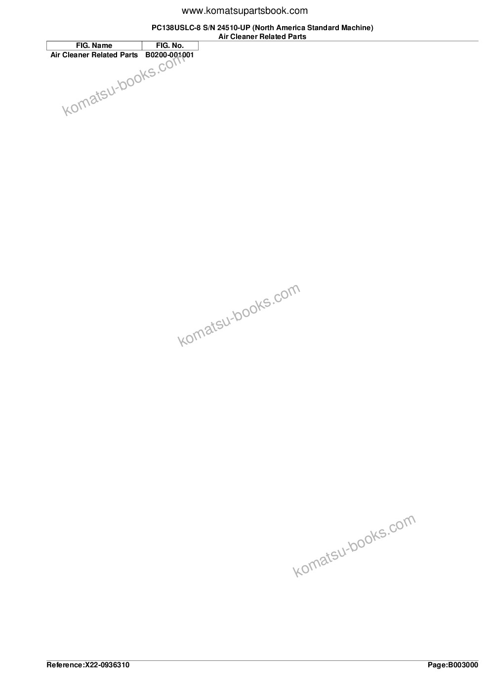 Komatsu pc138uslc-8 s/n 24510-up north america standard machine Parts catalog cover Page 8
