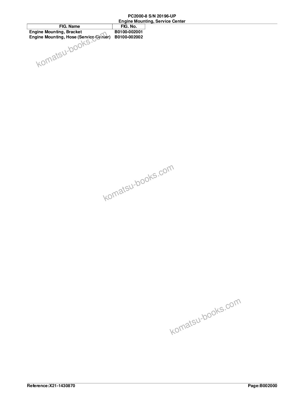 Komatsu pc2000-8 s/n 20196-up Parts catalog cover Page 6