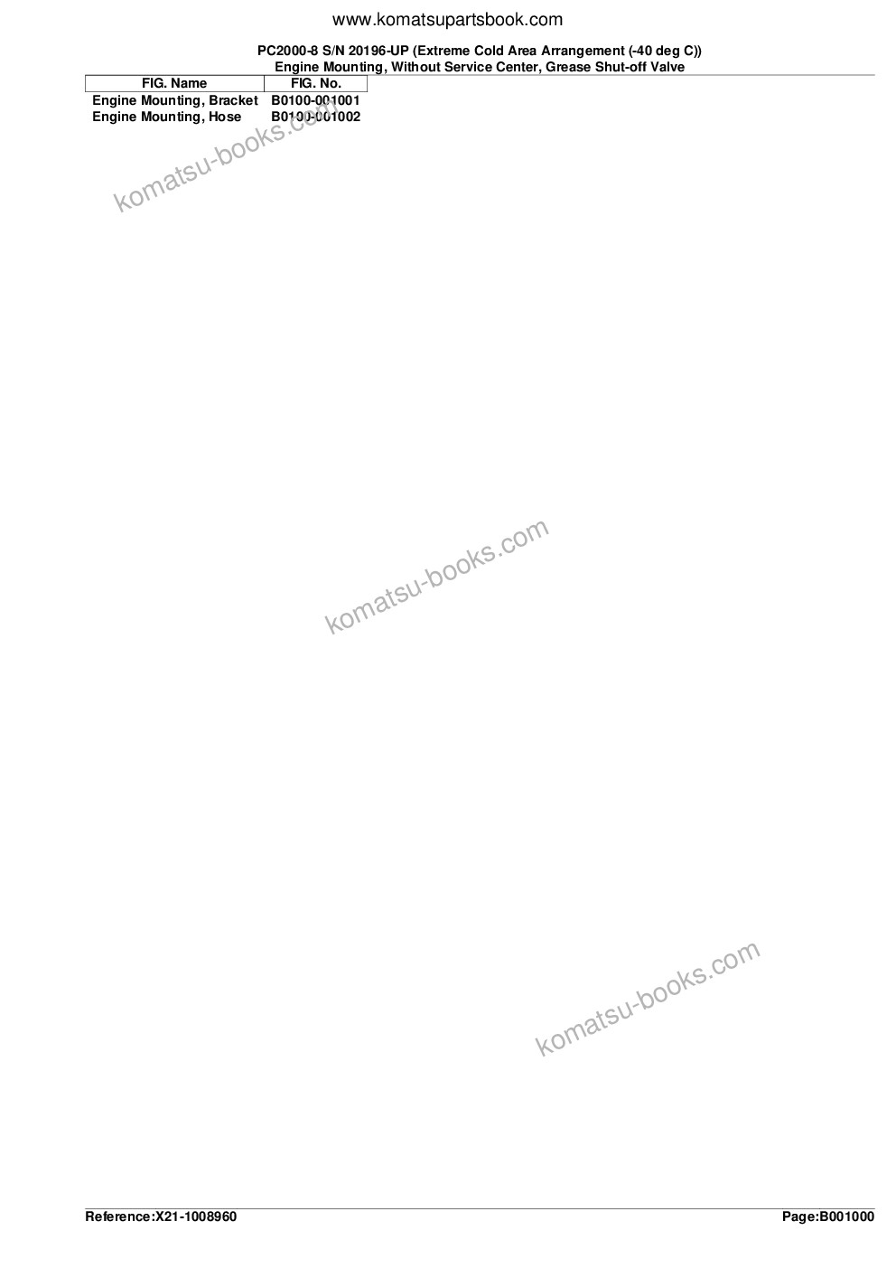 Komatsu PC2000-8 S/N 20196-UP (Extreme Cold Area Arrangement (-40 deg C)) Parts catalog cover Page 3