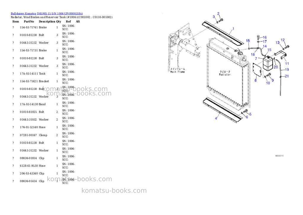 Komatsu d85ms-15 s/n 1006-up Parts catalog cover Page 9 Komatsu d85ms-15 s/n 1006-up Parts catalog cover Page 9