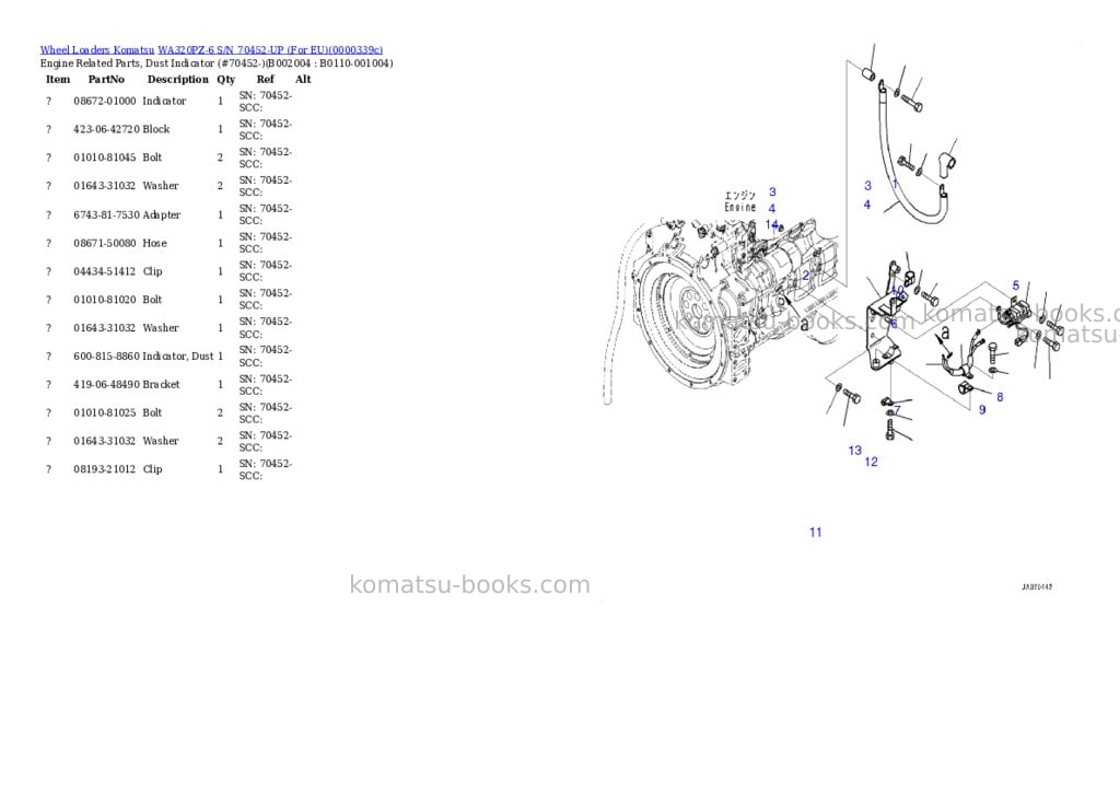 Komatsu WA320PZ-6 S/N 70452-UP (For EU) Parts catalog cover Page 4