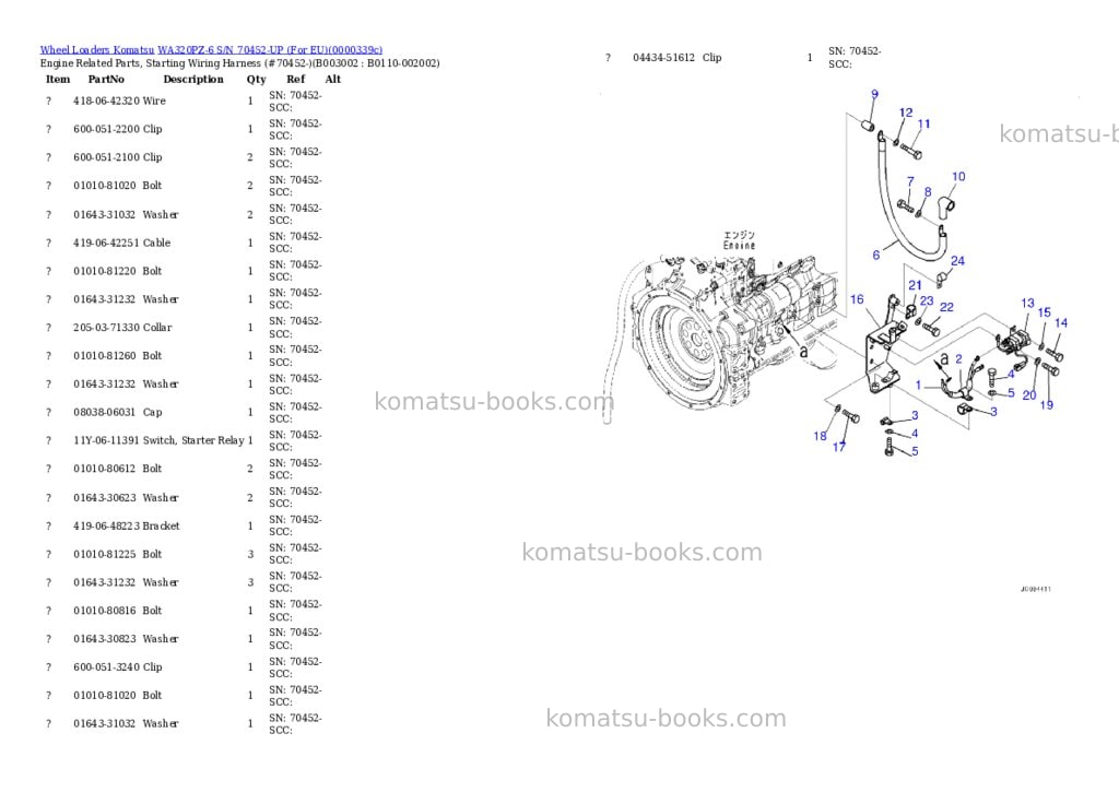 Komatsu WA320PZ-6 S/N 70452-UP (For EU) Parts catalog cover Page 6